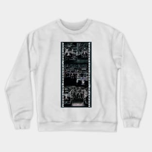 Tuk Tuks At Night In Thailand - Abstract Triptych Illustration With Film Strip Framing Crewneck Sweatshirt